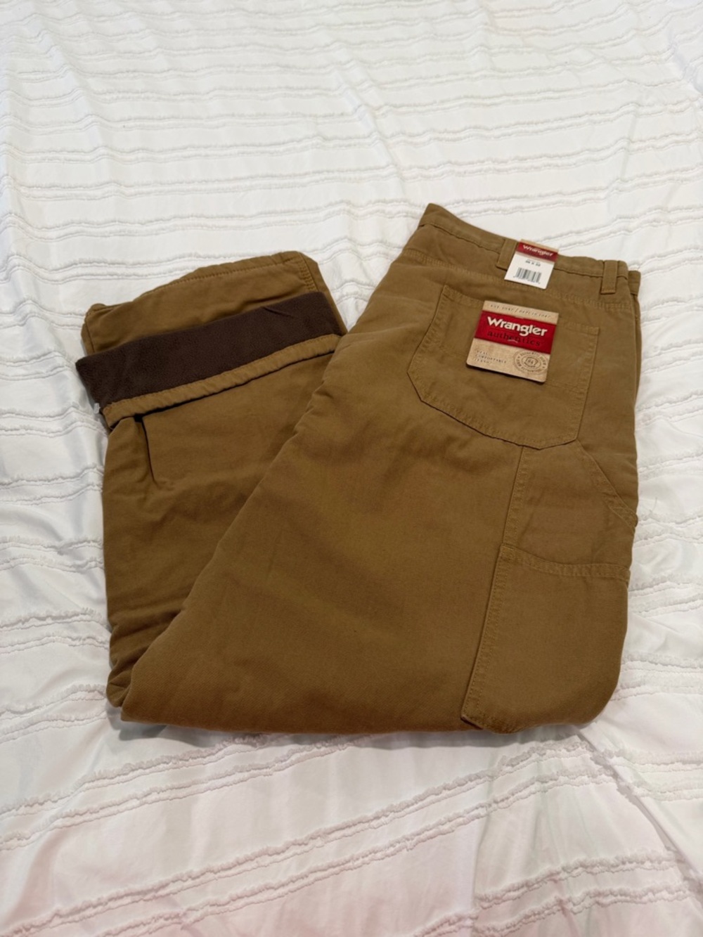 Wrangler Tan Work Chinos with Reinforced Pockets
